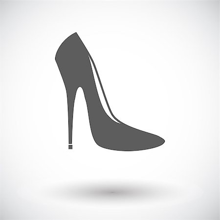 simsearch:400-04450069,k - Woman shoes. Single flat icon on white background. Vector illustration. Stock Photo - Budget Royalty-Free & Subscription, Code: 400-09094789