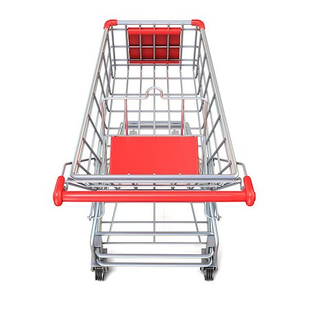 simsearch:400-04321973,k - Shopping cart, top view. 3D render illustration isolated on white background Stock Photo - Budget Royalty-Free & Subscription, Code: 400-09095295