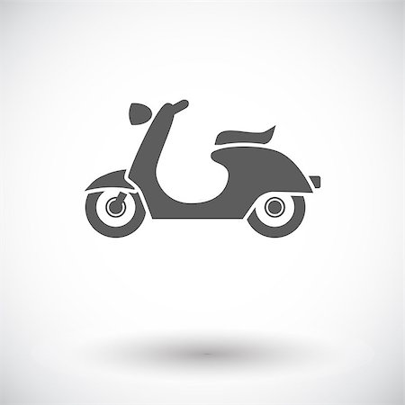 Scooter. Single flat icon on white background. Vector illustration. Stock Photo - Budget Royalty-Free & Subscription, Code: 400-09096213
