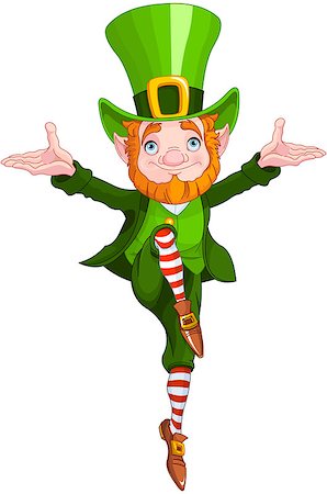 red dwarf - Illustration of a leprechaun dancing a jig Stock Photo - Budget Royalty-Free & Subscription, Code: 400-09097984