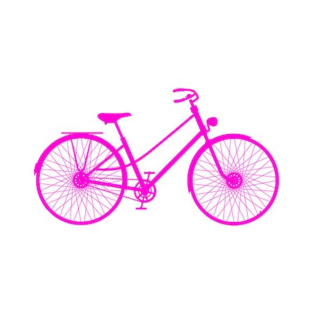 simsearch:400-08938779,k - Pink silhouette of retro bicycle on white background Stock Photo - Budget Royalty-Free & Subscription, Code: 400-09098498