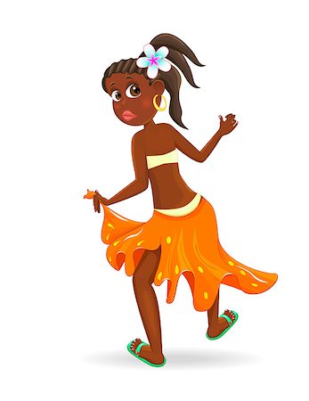 Dancing little African girl. Little girl is dancing on a white background. Stock Photo - Budget Royalty-Free & Subscription, Code: 400-09098490