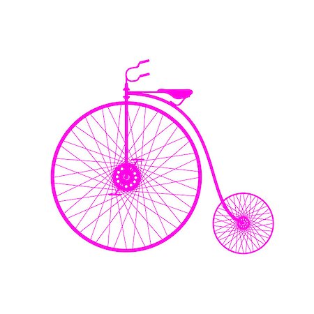 simsearch:400-08938779,k - Pink silhouette of vintage bicycle on white background Stock Photo - Budget Royalty-Free & Subscription, Code: 400-09098617