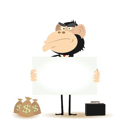 Illustration of a Funny Gorilla Businessman asking for money Photographie de stock - Aubaine LD & Abonnement, Code: 400-09090429