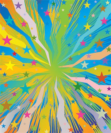 fireworks with yellow and green background - Celebratory colorful burst background with stars. EPS file available. Photographie de stock - Aubaine LD & Abonnement, Code: 400-09091177