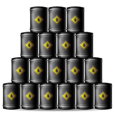 simsearch:400-07982589,k - Set of Black Metal Oil Barrels Isolated on White Background Stock Photo - Budget Royalty-Free & Subscription, Code: 400-09091899