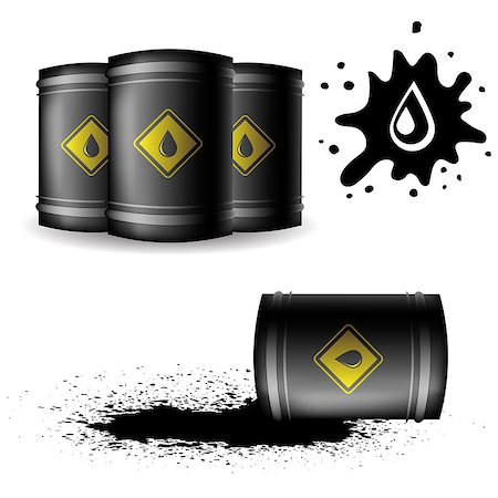 simsearch:400-07982589,k - Metal Oil Barrel Isolated on White Background. Big Drop of Oil. Fuel Droplet. Drop of Oil Poured from a Black Barrel Stock Photo - Budget Royalty-Free & Subscription, Code: 400-09091906