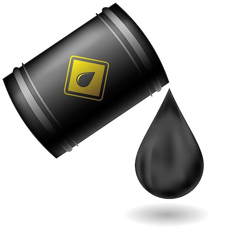 simsearch:400-07982589,k - Metal Oil Barrel Isolated on White Background. Big Drop of Oil. Fuel Droplet. Drop of Oil Poured from a Black Barrel Stock Photo - Budget Royalty-Free & Subscription, Code: 400-09091913