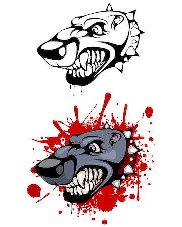 spike monster vector - Vector illustration of a head of evil dog Stock Photo - Budget Royalty-Free & Subscription, Code: 400-09092095