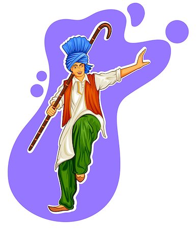 simsearch:400-05701566,k - illustration of Sikh Punjabi Sardar doing bhangra dance on holiday like Lohri or Vaisakhi Photographie de stock - Aubaine LD & Abonnement, Code: 400-09092178