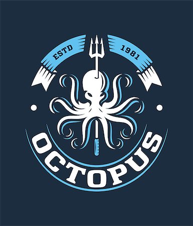 Colored vector illustration depicting an octopus for any use Stock Photo - Budget Royalty-Free & Subscription, Code: 400-09092359