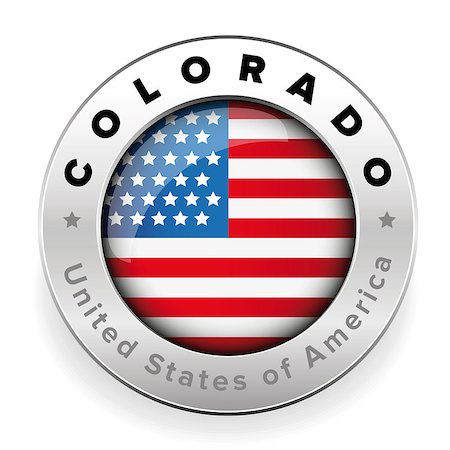 Colorado Usa flag badge button vector Stock Photo - Budget Royalty-Free & Subscription, Code: 400-09092777