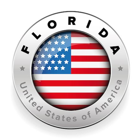 Florida Usa flag badge button vector Stock Photo - Budget Royalty-Free & Subscription, Code: 400-09092780