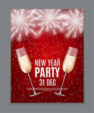 simsearch:400-07087316,k - Happy New Year Party 31 December Poster Vector Illustration EPS10 Stock Photo - Budget Royalty-Free & Subscription, Code: 400-09093118