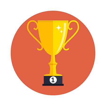 simsearch:400-07499775,k - Concept on Success. Gold Trophy Cup Award Icon. Vector Illustration EPS10 Stock Photo - Budget Royalty-Free & Subscription, Code: 400-09093124