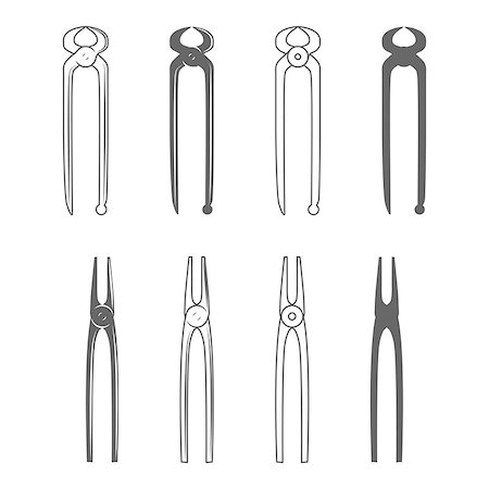 simsearch:400-06560568,k - Tongs. Vintage Style. Vector Illustration isolated on white background. Blacksmith equipment. Photographie de stock - Aubaine LD & Abonnement, Code: 400-09093507