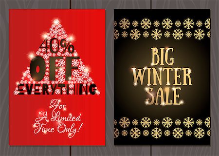 simsearch:400-04659792,k - Set of posters or flyers for Christmas and New Year sales and promotions. Stock Photo - Budget Royalty-Free & Subscription, Code: 400-09093654