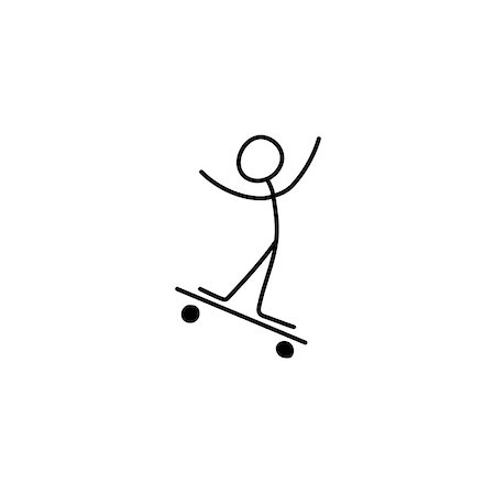 Man Skating on Skateboard Icon Stock Photo - Budget Royalty-Free & Subscription, Code: 400-09108235