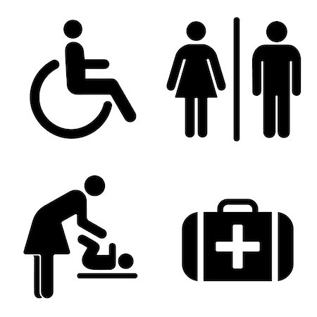 Set of icons for WC the bathroom. Vector set of symbols. Stock Photo - Budget Royalty-Free & Subscription, Code: 400-09108422