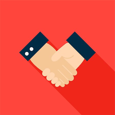 simsearch:400-04333648,k - Handshake Flat Icon. Vector Illustration with Long Shadow. Business Deal. Stock Photo - Budget Royalty-Free & Subscription, Code: 400-09108469