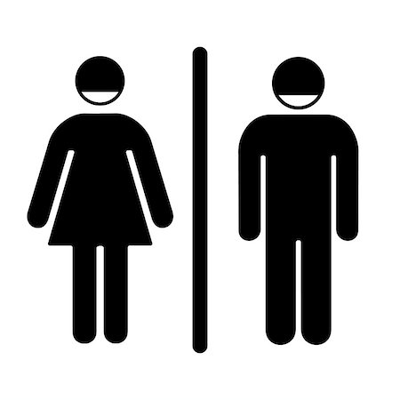 Sign icon male and female toilet. Vector illustration. Stock Photo - Budget Royalty-Free & Subscription, Code: 400-09108530
