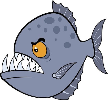 simsearch:400-05123541,k - Picture evil piranha. Vector illustration eps. Hungry piranha Stock Photo - Budget Royalty-Free & Subscription, Code: 400-09108585