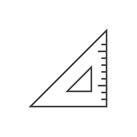 simsearch:400-04424177,k - Triangle ruler outline icon on white Stock Photo - Budget Royalty-Free & Subscription, Code: 400-09108741