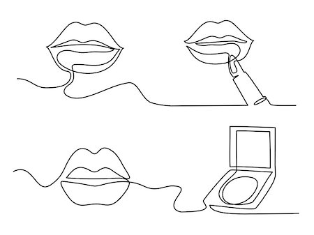 doodle lips - Set continuous line drawing. Beautiful Woman s lips logo. Black and white isolated outline vector illustration. Concept for logo, card, banner, poster, flyer Stock Photo - Budget Royalty-Free & Subscription, Code: 400-09109110