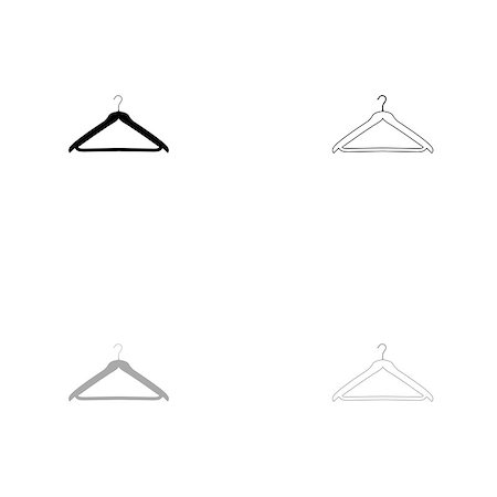 shirt hung in closet - Hanger black and grey set icon . Flat style . Stock Photo - Budget Royalty-Free & Subscription, Code: 400-09109126