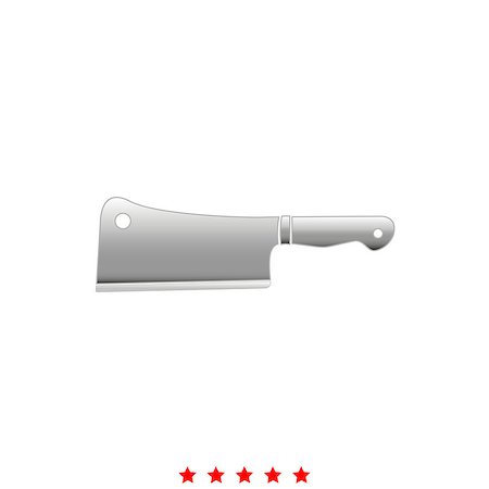 Meat knife  it is icon . Flat style . Stock Photo - Budget Royalty-Free & Subscription, Code: 400-09109827