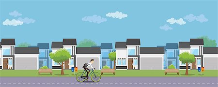 bike to work healthy life style on the urban worker vector graphic illustration Stock Photo - Budget Royalty-Free & Subscription, Code: 400-09114446