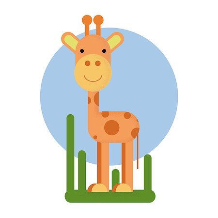 simsearch:400-06633746,k - Cartoon giraffe character. Vector illustration isolated on nature background Stock Photo - Budget Royalty-Free & Subscription, Code: 400-09114529