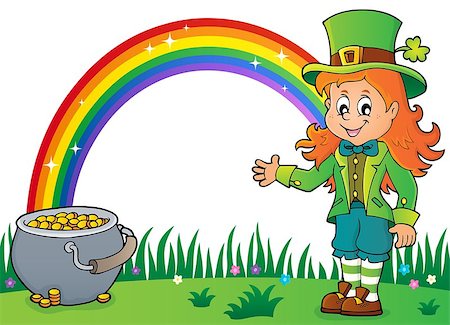 Leprechaun girl theme image 3 - eps10 vector illustration. Stock Photo - Budget Royalty-Free & Subscription, Code: 400-09114796