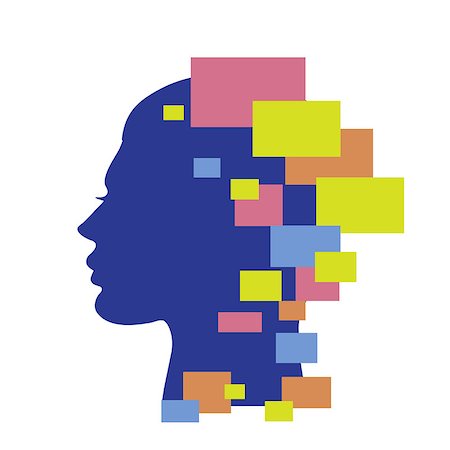 Techno human head vector illustration isolated on white. Abstract woman face Foto de stock - Super Valor sin royalties y Suscripción, Código: 400-09114893