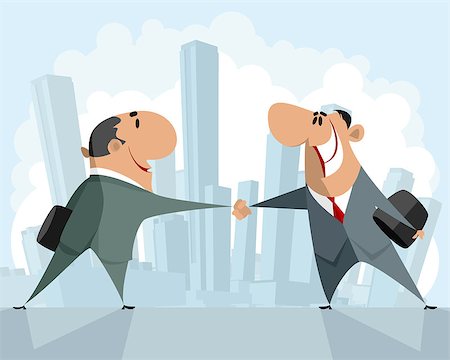 simsearch:400-04333648,k - Vector illustration of a handshake of two businessmen Stock Photo - Budget Royalty-Free & Subscription, Code: 400-09114981