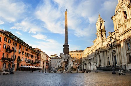 simsearch:400-05162857,k - Piazza Navona in the morning, Rome, Italy Stock Photo - Budget Royalty-Free & Subscription, Code: 400-09115129