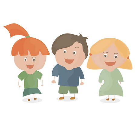 short dress images for women with boys - Boy and two girls. Funny cartoon and vector teen characters. Stock Photo - Budget Royalty-Free & Subscription, Code: 400-09115567