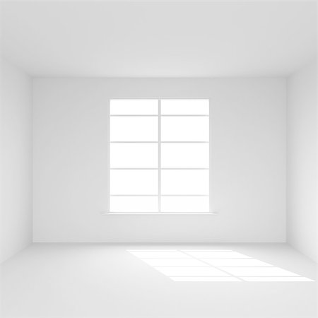 simsearch:400-05110360,k - White room with big window 3D render Photographie de stock - Aubaine LD & Abonnement, Code: 400-09115708
