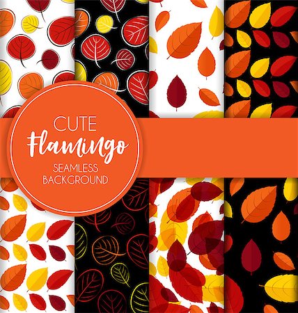simsearch:400-05735360,k - Autumn Leaves Seamless Pattern Collection Set  Background Vector Illustration EPS10 Stock Photo - Budget Royalty-Free & Subscription, Code: 400-09115952
