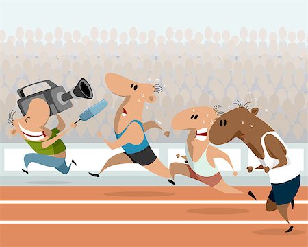 Vector illustration of running athletes and correspondent Stock Photo - Budget Royalty-Free & Subscription, Code: 400-09116549