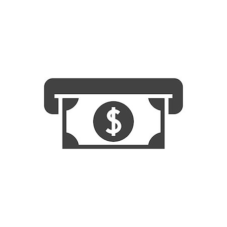 simsearch:400-05670021,k - Atm cash black icon on white Stock Photo - Budget Royalty-Free & Subscription, Code: 400-09116576