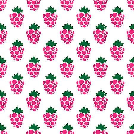 food dessert fabric - Seamless raspberry background white pink pattern. Vector illustration Stock Photo - Budget Royalty-Free & Subscription, Code: 400-09116863