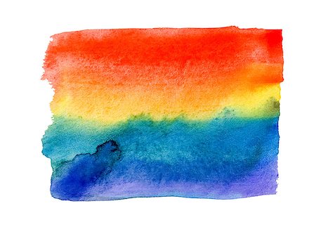 simsearch:400-04875332,k - Seven rainbow colored watercolor paint strokes isolated on white background Photographie de stock - Aubaine LD & Abonnement, Code: 400-09117442
