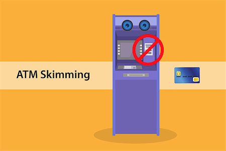 simsearch:400-05670020,k - atm skimming stealling data from automated vending machine money vector graphic illustration Stock Photo - Budget Royalty-Free & Subscription, Code: 400-09117477