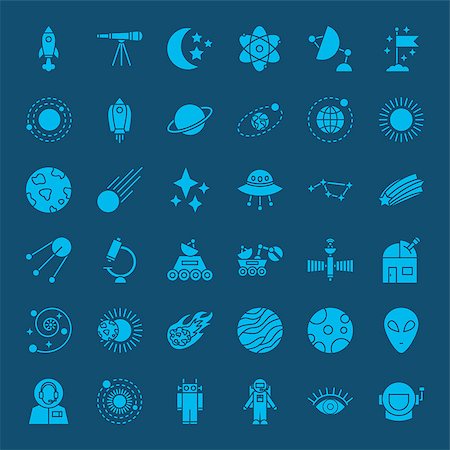 simsearch:400-04378006,k - Space Glyph Web Icons. Vector Set of Universe Solid Symbols. Stock Photo - Budget Royalty-Free & Subscription, Code: 400-09117555