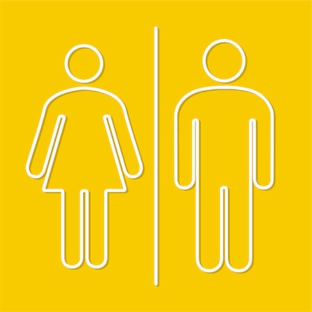 Simple basic icon sign for men and women toilets. Vector illustration. Stock Photo - Budget Royalty-Free & Subscription, Code: 400-09117878