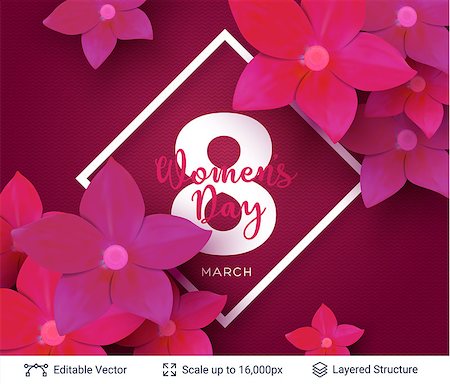simsearch:400-07418602,k - Beautiful pink flowers and frame composition. Editable vector background. Stock Photo - Budget Royalty-Free & Subscription, Code: 400-09118263