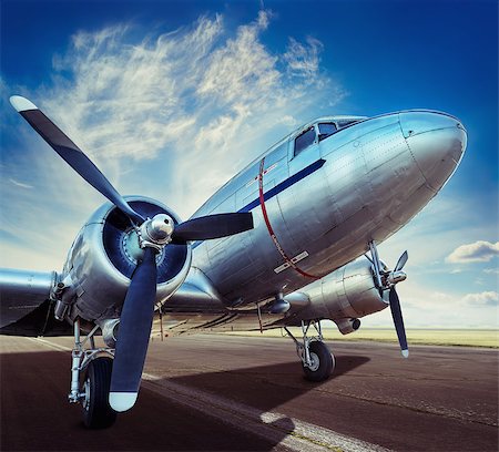 simsearch:400-08188604,k - historical aircraft on a runway is waiting for take off Stock Photo - Budget Royalty-Free & Subscription, Code: 400-09119783