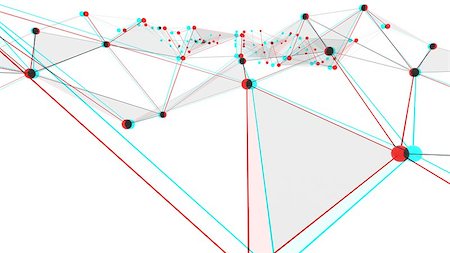 simsearch:400-08413057,k - Concept of networks, science, technology or business. The points are connected by lines and transparent triangles. Large data array. 3d illustration with anaglyph effect Stock Photo - Budget Royalty-Free & Subscription, Code: 400-09119810