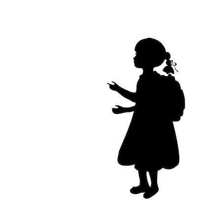 simsearch:695-03381153,k - Silhouette girl school bag knowledge day. Vector illustration Stock Photo - Budget Royalty-Free & Subscription, Code: 400-09119988